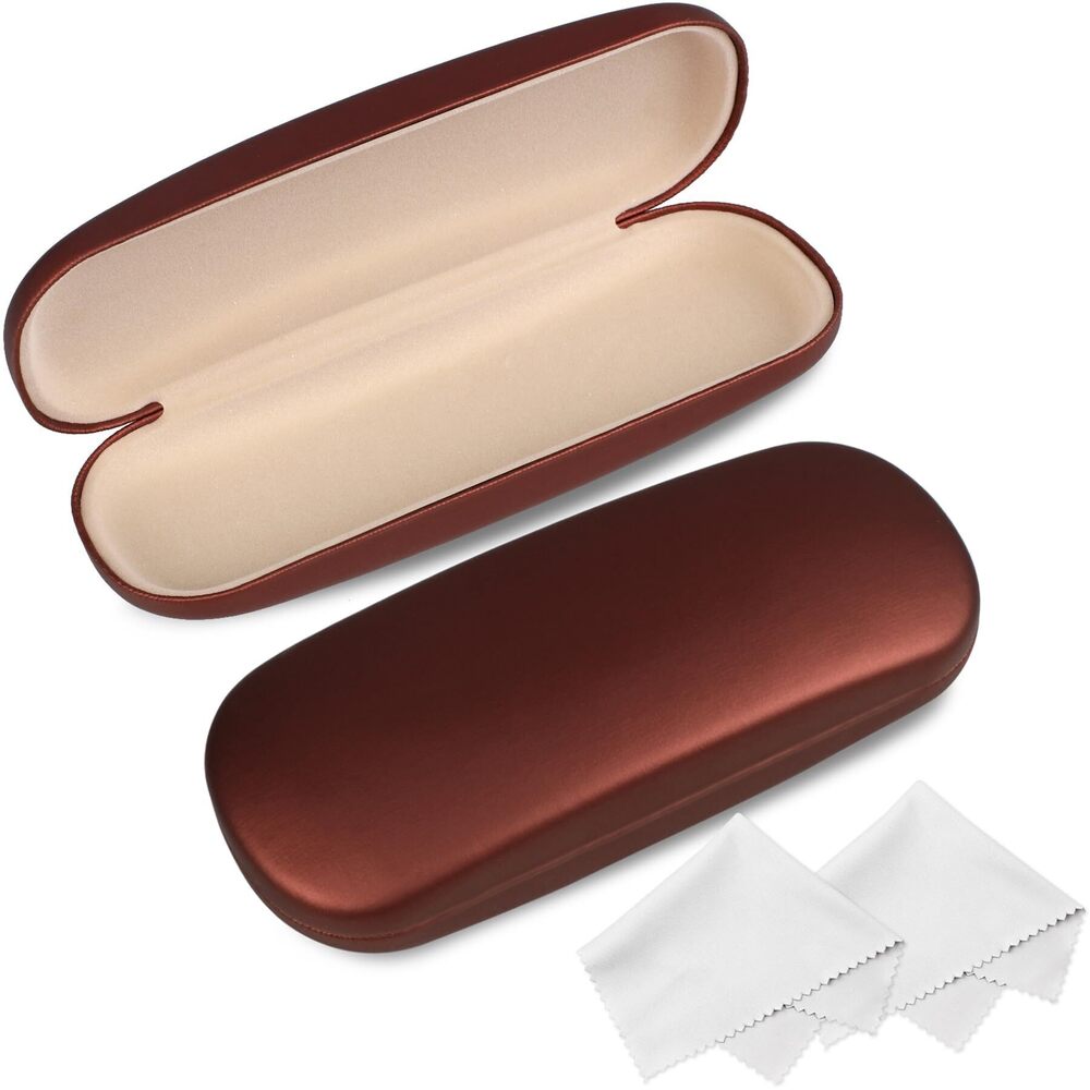 9664 2 Pack Glasses Case, Eyeglass Case with Cleaning Cloth, Glasses Case